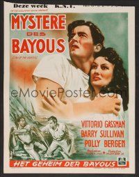 9y623 CRY OF THE HUNTED Belgian '53 different art of Polly Bergen, Sullivan & Gassman by Miller!
