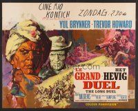 9y698 LONG DUEL Belgian '67 Yul Brynner, Trevor Howard, cool different art by Ray Elseviers!