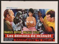 9y705 MIDNIGHT FOLLY Belgian '61 art of Charles Boyer & sexy half-naked Pascale Petit!