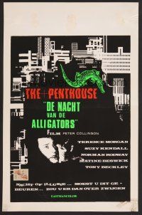 9y724 PENTHOUSE Belgian '68 sexy Suzy Kendall, Terence Morgan, wacky different alligator art!