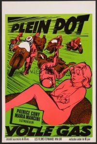 9y725 PLEIN POT Belgian '70s French sexploitation, art of naked Patrice Cuny & biker gang!
