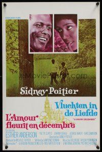 9y779 WARM DECEMBER Belgian '73 different image of Sidney Poitier & Ester Anderson!