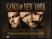 9y220 GANGS OF NEW YORK teaser British quad '02 Scorsese, Leo DiCaprio, Cameron Diaz, Day-Lewis