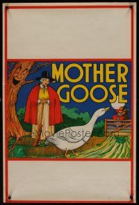 9y251 MOTHER GOOSE stage play English double crown '30s stone litho art of mom holding broom!