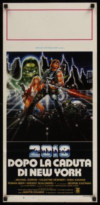 9y172 AFTER THE FALL OF NEW YORK Italian locandina '84 post-apocalyptic NYC, cool Casaro art!
