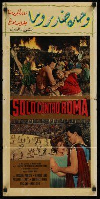 9y173 ALONE AGAINST ROME Italian locandina '62 Solo contro Roma, sword/sandal, sexy Rossana Podesta!