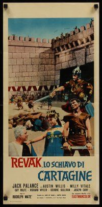 9y174 BARBARIANS Italian locandina '60 Jack Palance in sword & sandle action!