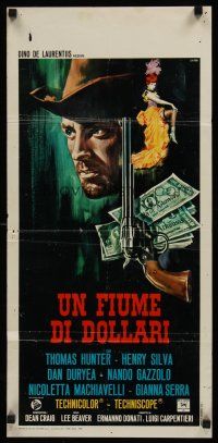 9y185 HILLS RUN RED Italian locandina '67 Carlo Lizzani's Un Fiume di dollari, spaghetti western!