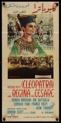 9y193 QUEEN FOR CAESAR Italian locandina '62 Casaro art of sexy Pascale Petit as Cleopatra!