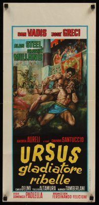 9y194 REBEL GLADIATORS Italian locandina '63 Ursus, il gladiatore ribelle, cool sword & sandal art!