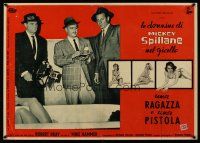 9y163 MY GUN IS QUICK Italian photobusta '57 Mickey Spillane, introducing Robert Bray as Mike Hammer