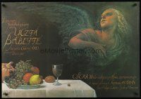 9y263 BABETTE'S FEAST Polish 27x38 '89 great Wieslaw Walkuski art of angel & feast!