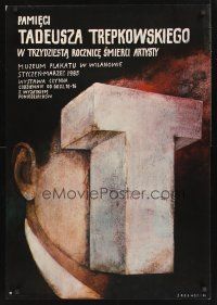 9y328 PAMIECI TADEUSZA TREPKOWSKIEGO Polish 27x38 museum exhibition poster '84 Wiktor Sadowski art!