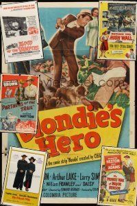 9z005 LOT OF 33 FOLDED ONE-SHEETS '44 - '98 Blondie's Hero, Partners of the Trail + more!