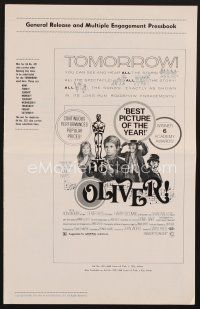 9z212 OLIVER pressbook '68 Charles Dickens, Mark Lester, Shani Wallis, Carol Reed, Terpning art!