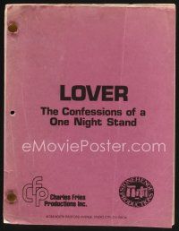 9z137 LOVER: THE CONFESSIONS OF A ONE NIGHT STAND script '70s screenplay by Bennett Foster!