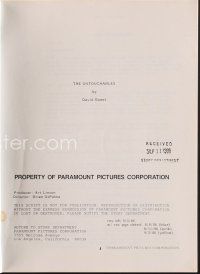 9z152 UNTOUCHABLES revised draft script August 8, 1986, Brian De Palma, screenplay by David Mamet!
