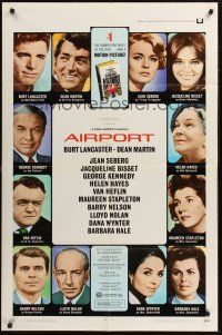 1a015 AIRPORT 1sh '70 Burt Lancaster, Dean Martin, Jacqueline Bisset, Jean Seberg!