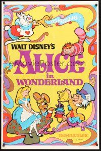 1a017 ALICE IN WONDERLAND 1sh R81 Walt Disney Lewis Carroll classic!