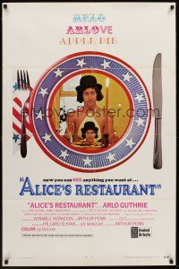 1a018 ALICE'S RESTAURANT int'l 1sh '69 Arlo Guthrie, musical comedy directed by Arthur Penn!
