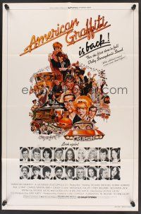 1a026 AMERICAN GRAFFITI 1sh R78 George Lucas teen classic, it was the time of your life!