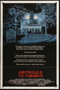 1a031 AMITYVILLE II 1sh '82 The Possession, cool image of haunted house!