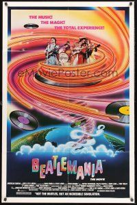1a060 BEATLEMANIA 1sh '81 great psychedelic artwork of The Beatles impersonators by Kim Passey!