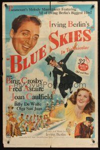 1a087 BLUE SKIES 1sh '46 art of dancing Fred Astaire, Bing Crosby, Joan Caulfield, Irving Berlin