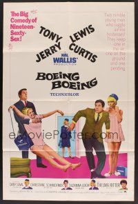 1a094 BOEING BOEING 1sh '65 Tony Curtis & Jerry Lewis in the big comedy of nineteen sexty-sex!