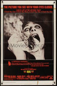 1a118 BUG 1sh '75 wild horror image of screaming girl on phone with flaming insect!