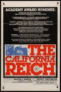 1a130 CALIFORNIA REICH 1sh '75 Critchlow & Parkes Nazis in America documentary!