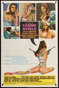 1a143 CASINO ROYALE Spanish/U.S. 1sh '67 James Bond spy spoof, sexy psychedelic art by Robert McGinnis!