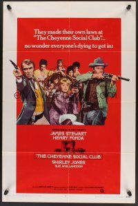 1a151 CHEYENNE SOCIAL CLUB int'l 1sh '70 Jimmy Stewart & Henry Fonda & ladies of the night!