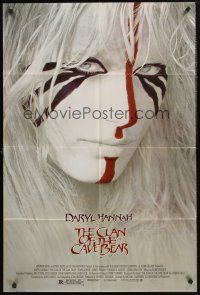 1a161 CLAN OF THE CAVE BEAR 1sh '86 fantastic image of Daryl Hannah in cool tribal make up!