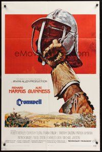 1a196 CROMWELL int'l 1sh '70 Richard Harris, Alec Guinness, cool art of helmet by Brian Bysouth!