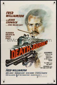 1a219 DEATH JOURNEY 1sh '75 Fred Williamson, cool train and gun artwork design!