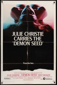 1a231 DEMON SEED 1sh '77 Julie Christie is profanely violated by a demonic machine!
