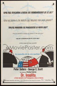 1a258 DR. STRANGELOVE Spanish/U.S. 1sh '64 Stanley Kubrick classic, Sellers, Tomi Ungerer art!