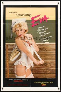 1a268 EDUCATING EVA 1sh '85 sexy student Desiree Lane in lingerie puts the x in extra credit!