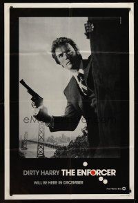 1a275 ENFORCER teaser 1sh '76 photo of Clint Eastwood as Dirty Harry by Bill Gold!