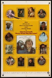 1a283 EVERY WHICH WAY BUT LOOSE teaser 1sh '78 Clint Eastwood & Clyde the orangutan, Sondra Locke!