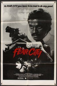 1a296 FEAR CITY 1sh '84 Tom Berenger, Billy Dee Williams with gun!