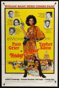 1a332 FRIDAY FOSTER 1sh '76 artwork of sexiest Pam Grier with gun and camera!