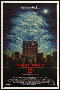 1a337 FRIGHT NIGHT 2 int'l 1sh '89 the suckers are back, wild horror artwork!