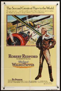 1a383 GREAT WALDO PEPPER 1sh '75 George Roy Hill, Robert Redford, Susan Sarandon, aviation art!
