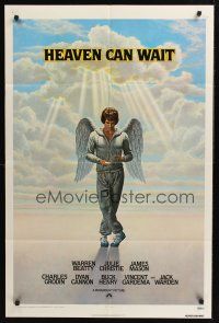 1a410 HEAVEN CAN WAIT int'l 1sh '78 art of angel Warren Beatty wearing sweats by Lettick, football!