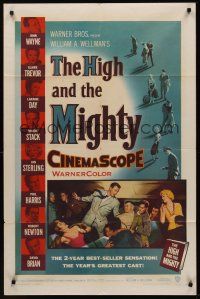 1a430 HIGH & THE MIGHTY 1sh '54 directed by William Wellman, John Wayne, Claire Trevor