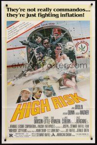1a432 HIGH RISK 1sh '81 Anthony Quinn, James Coburn, they're just fighting inflation!