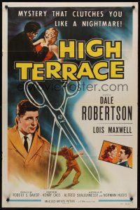 1a434 HIGH TERRACE 1sh '56 Dale Robertson, English mystery that clutches you like a nightmare!