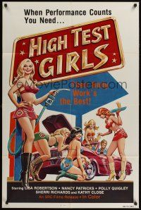 1a435 HIGH TEST GIRLS 1sh '80 sexy art of hot rod women who have the best body work!